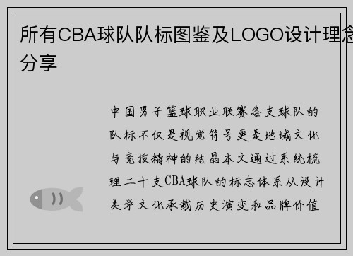 所有CBA球队队标图鉴及LOGO设计理念分享